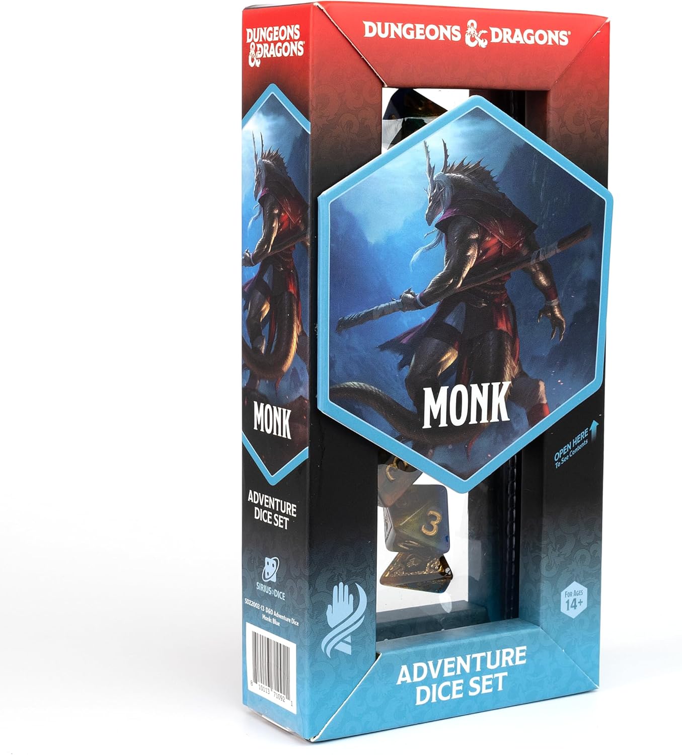 Dungeons & Dragons: Adventure Dice - Monk Blue/Gold