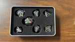 Rainbow Sword Shadow 7 Metal Dice with Silver Numbers