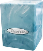 Marble Satin Cube - Light Blue / White
