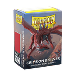 Dragon Shield Sleeves: Standard Dual - Matte Crimson & Silver (100)
