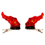Draconic Adornments Hair Clips: Red