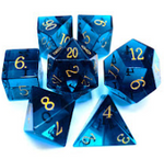 Blue Glass Gemstone 7 Die Set with Gold Numbers