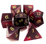 Red Glass Gemstone 7 Die Set with Gold Numbers