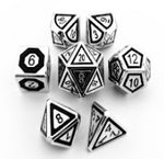 Silver Block 7 Die Metal Set with Black Numbers