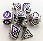 Silver Block 7 Die Metal Set with Purple Numbers
