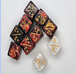 Fusion Black/Red Positive & Marbled White Negative Counters