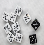 Positive/Negative Counter Dice Black White
