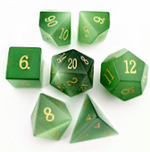 Cymophanite Sea Green Gemstone 7 Die Set with Gold Numbers