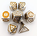 Silver Block Metal 7 Die Set with Gold Numbers