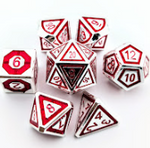 Silver Block Metal 7 Die Set with Red Numbers