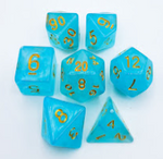 Light Blue Cloudy 7 Die Set with Gold Numbers