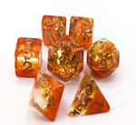 Snowflake Orange Filled 7 Die Set with Orange Numbers