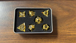 Black Shadow 7 Spikey Metal Dice with Gold Numbers