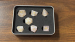 Rose Quartz 7 Gemstone Dice with Gold Numbers