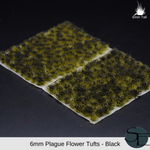6MM Plague Flowers Black Natural Tufts