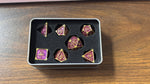 Purple Shadow 7 Heavy Metal Dice with Gold Numbers