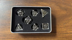 Ancient 7 Heavy Metal Dice with Silver Numbers