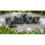 Scarab: Mega-hedral Jade/gold 7-Die Set