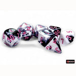 Gemini: Polyhedral Black-White/pink 7-Die Set