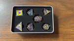 Rainbow 7 Heavy Metal Dice with Rainbow Numbers
