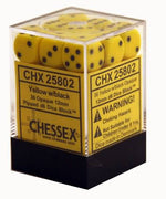 Chessex Opaque 36D6 Yellow/Black 12mm Dice