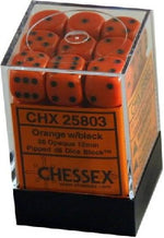 Chessex Opaque 36D6 Orange/Black 12mm Dice