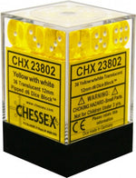 Chessex Translucent 36d6 Yellow/White 12mm Dice