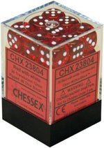 Chessex Translucent 36d6 Red/White 12mm Dice