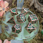 Mystery Dice Goblin Skeleton Green and Copper Metal Core Dice Set