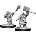 Magic the Gathering Unpainted Miniatures: W14 Dwarf Fighter & Dwarf Cleric