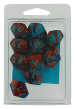 Gemini 7: Poly D10 Red/Teal/Gold (10)