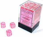 Translucent: 12mm D6 Pink/White (36)