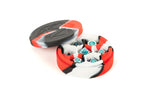 Silicone Round Dice Case: Red/Black/White
