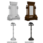 WizKids Deep Cuts Unpainted Miniatures: Mirror & Bird on Stand