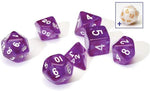 RPG Dice Set (7): Translucent Purple Resin