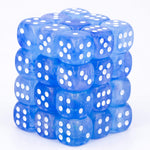 Borealis: 12mm d6 Sky Blue/white Luminary Dice Block (36 dice)