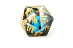 Hand Crafted 55mm Sharp Edge d20: Blue Skull