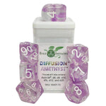7ct Dice Set: Diffusion Amethyst (Arch'd D4 and Balance'd D20)