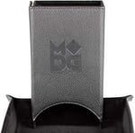 Fold Up Leather Dice Tower: Black