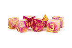 Handcrafted Sharp Edge Resin Dice Set: Thousand Day Red