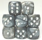 8ct Dice Set: 18mm D6: Shimmer Steel Dragon