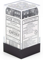 Borealis: 16mm d6 Light Smoke/silver Luminary Dice Block (12 dice)