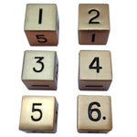 16mm D6 Metal: Antique Gold (6 Dice)