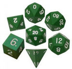 16mm Green Painted Metal Polyhedral Dice Set