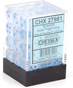 Borealis: 12mm d6 Icicle/light blue Luminary Dice Block (36 dice)