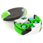 Silicone Round Dice Case: Green/Black/White