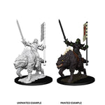 Pathfinder Deep Cuts Unpainted Miniatures: W7 Orc on Dire Wolf
