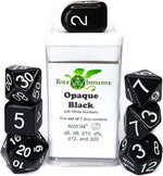 Role 4 Initiative Poly Set - Opaque Black w/White and Arch'd4 (7)