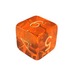 8ct Dice Set: 18mm D6: Translucent Blood Orange with Yellow