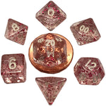 Mini Polyhedral Dice Set: Ethereal Light Purple with White Numbers